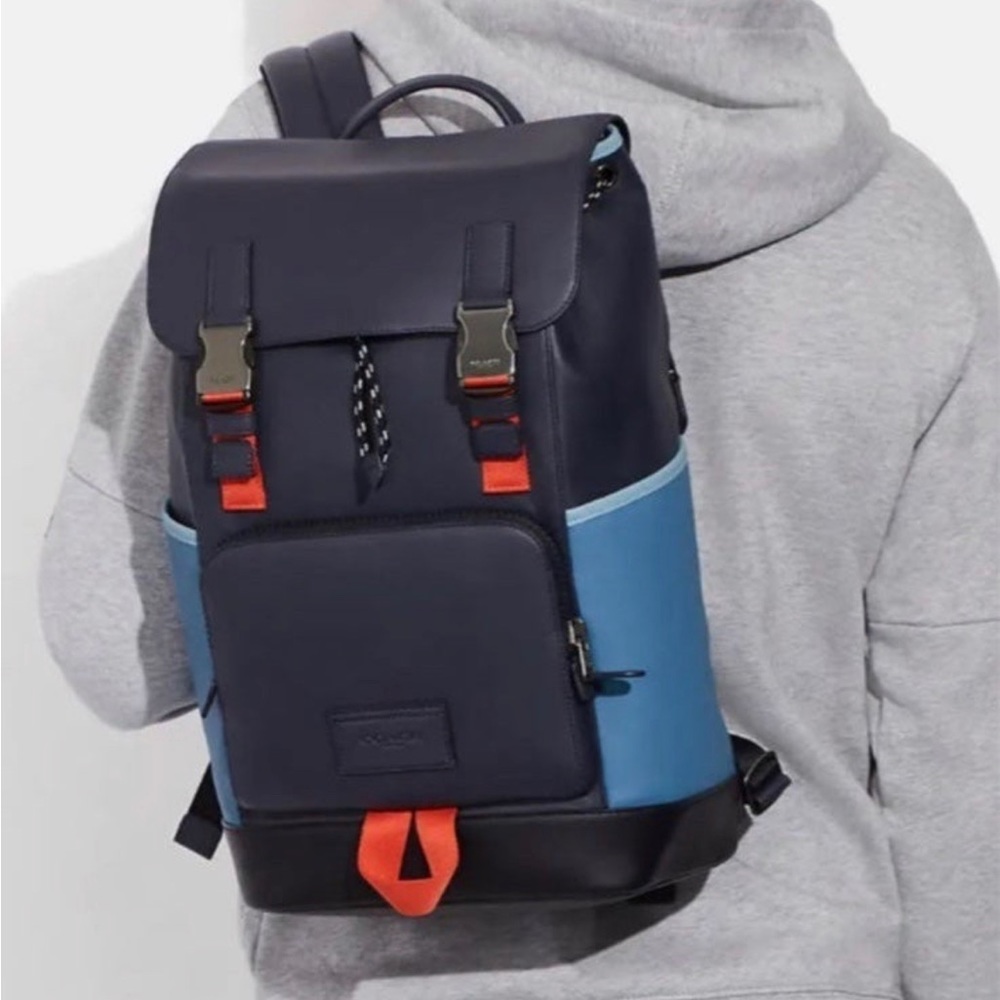 Coach Track Backpack Colorblock Midnight/Pacific Multi NWT